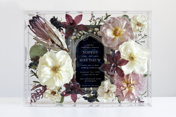 LOCAL PICKUP ONLY- Custom Floral Preservation Box 9x12 (With Wedding Invite)