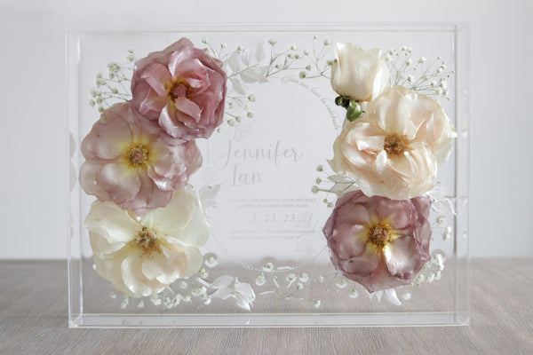 LOCAL PICKUP ONLY- Custom Floral Preservation Box 9x12 (With Wedding Invite)