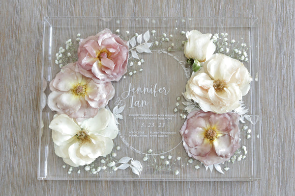 LOCAL PICKUP ONLY- Custom Floral Preservation Box 9x12 (With Wedding Invite)