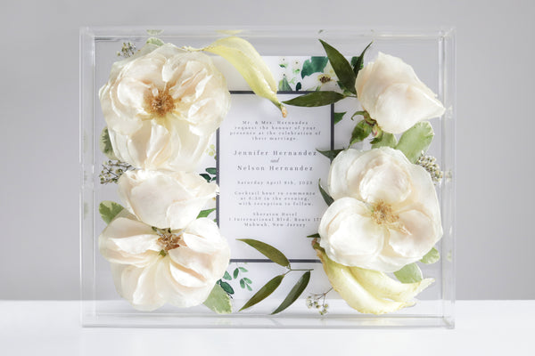 LOCAL PICKUP ONLY- Custom Floral Preservation Box 8x10 (With Wedding Invite)