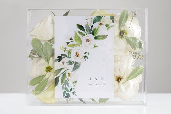 LOCAL PICKUP ONLY- Custom Floral Preservation Box 8x10 (With Wedding Invite)