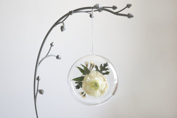 LOCAL PICKUP ONLY- Custom Floral Preservation Ornament, 4 Inches