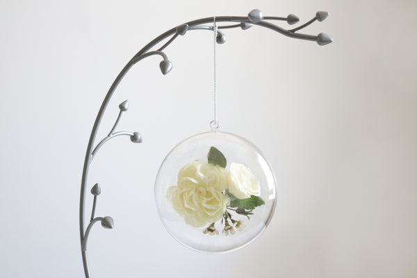 LOCAL PICKUP ONLY- Custom Floral Preservation Ornament, 4 Inches