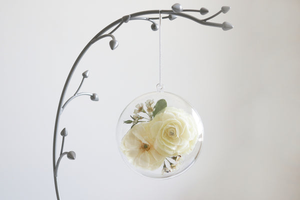 LOCAL PICKUP ONLY- Custom Floral Preservation Ornament, 4 Inches