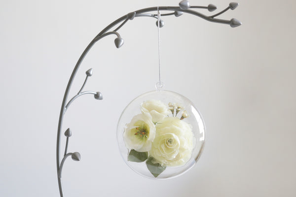 LOCAL PICKUP ONLY- Custom Floral Preservation Ornament, 4 Inches