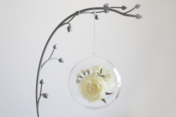 LOCAL PICKUP ONLY- Custom Floral Preservation Ornament, 4 Inches