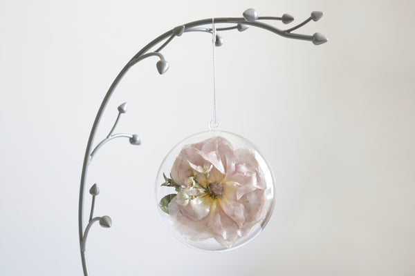 LOCAL PICKUP ONLY- Custom Floral Preservation Ornament, 4 Inches