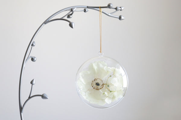 LOCAL PICKUP ONLY- Custom Floral Preservation Ornament, 4 Inches