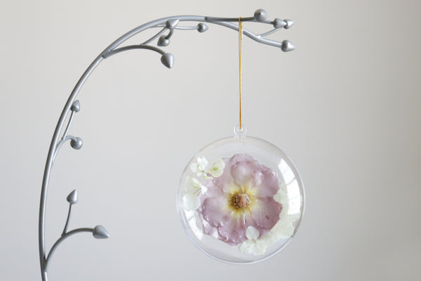 LOCAL PICKUP ONLY- Custom Floral Preservation Ornament, 4 Inches