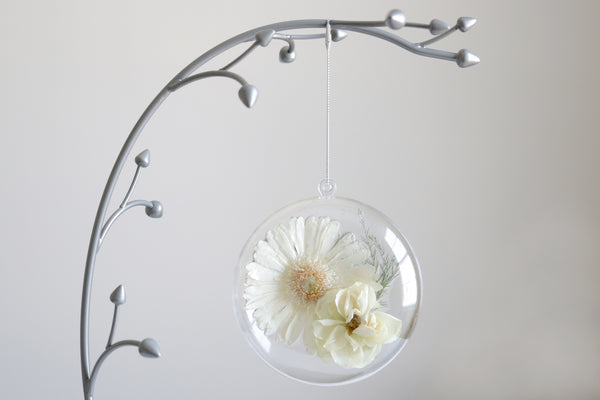 LOCAL PICKUP ONLY- Custom Floral Preservation Ornament, 4 Inches