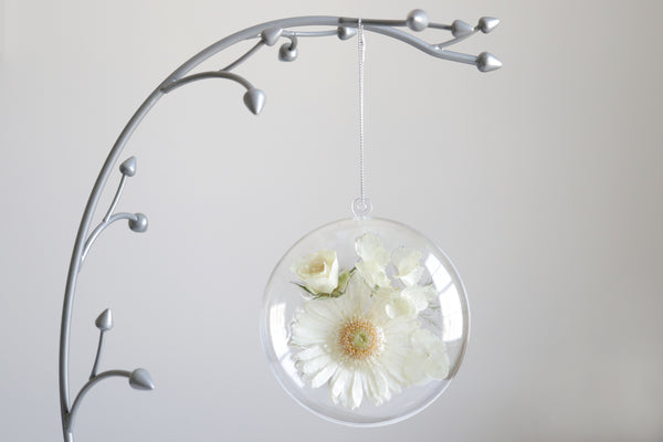 LOCAL PICKUP ONLY- Custom Floral Preservation Ornament, 4 Inches