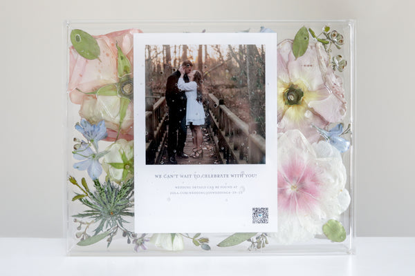 LOCAL PICKUP ONLY- Custom Floral Preservation Box 8x10 (With Wedding Invite)