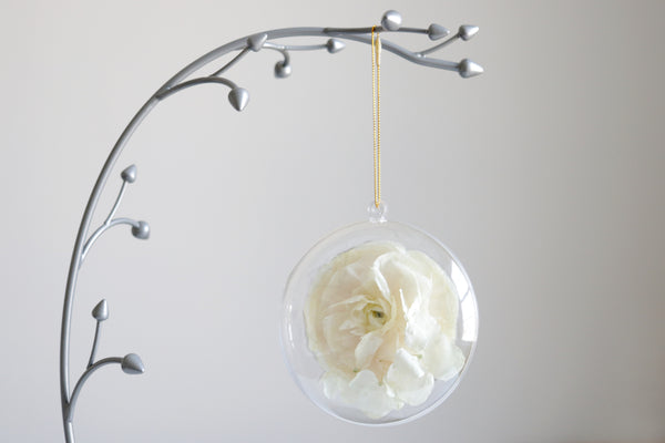LOCAL PICKUP ONLY- Custom Floral Preservation Ornament, 4 Inches