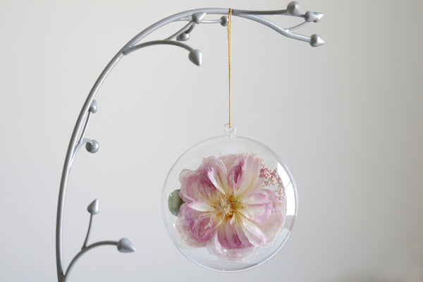 LOCAL PICKUP ONLY- Custom Floral Preservation Ornament, 4 Inches