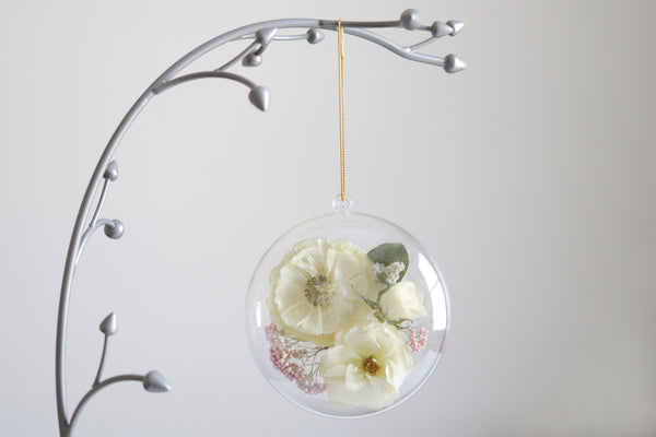 LOCAL PICKUP ONLY- Custom Floral Preservation Ornament, 4 Inches