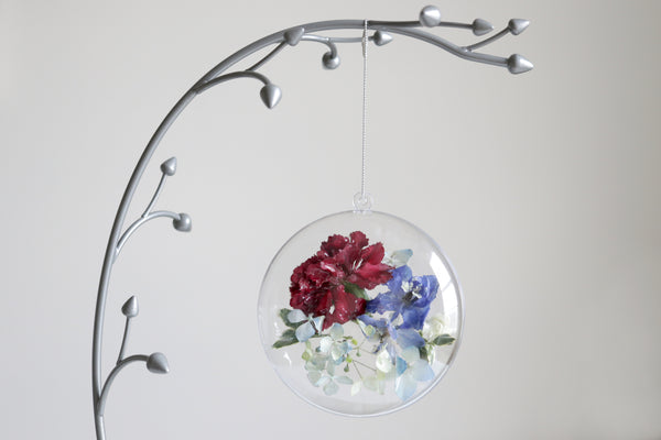 LOCAL PICKUP ONLY- Custom Floral Preservation Ornament, 4 Inches