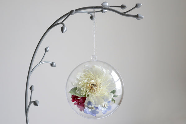 LOCAL PICKUP ONLY- Custom Floral Preservation Ornament, 4 Inches