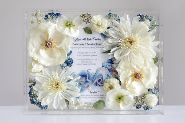 LOCAL PICKUP ONLY- Custom Floral Preservation Box 9x12 (With Wedding Invite)