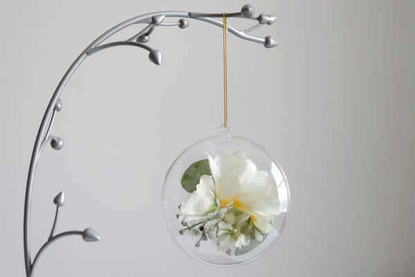 LOCAL PICKUP ONLY- Custom Floral Preservation Ornament, 4 Inches