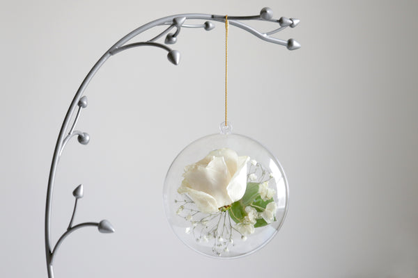 LOCAL PICKUP ONLY- Custom Floral Preservation Ornament, 4 Inches