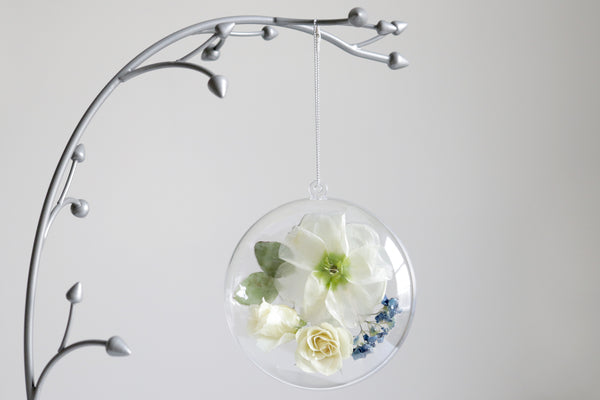 LOCAL PICKUP ONLY- Custom Floral Preservation Ornament, 4 Inches