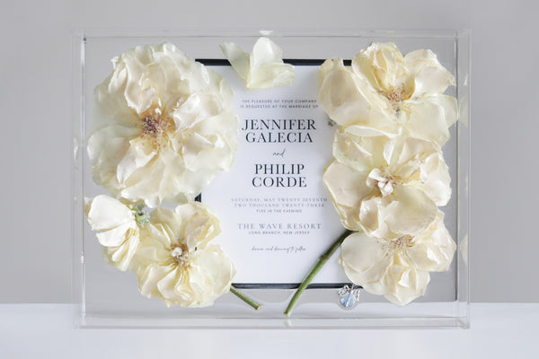 LOCAL PICKUP ONLY- Custom Floral Preservation Box 9x12 (With Wedding Invite)