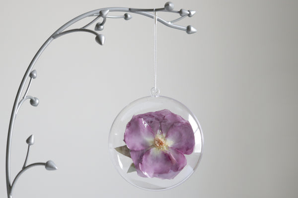 LOCAL PICKUP ONLY- Custom Floral Preservation Ornament, 4 Inches