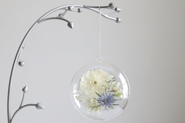 LOCAL PICKUP ONLY- Custom Floral Preservation Ornament, 4 Inches