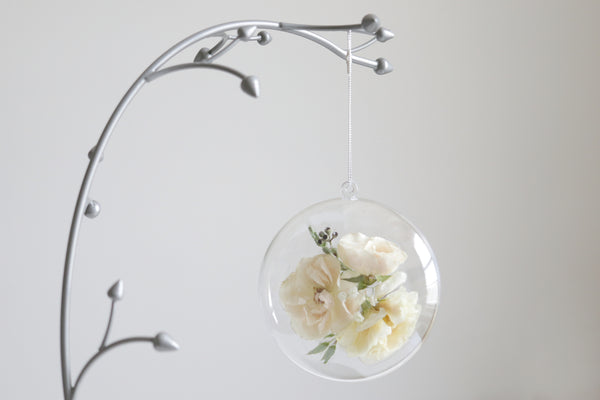 LOCAL PICKUP ONLY- Custom Floral Preservation Ornament, 4 Inches