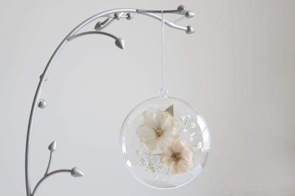 LOCAL PICKUP ONLY- Custom Floral Preservation Ornament, 4 Inches
