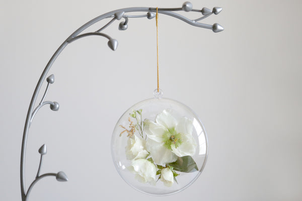 LOCAL PICKUP ONLY- Custom Floral Preservation Ornament, 4 Inches