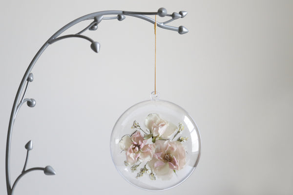 LOCAL PICKUP ONLY- Custom Floral Preservation Ornament, 4 Inches