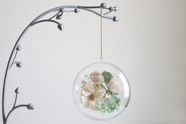 LOCAL PICKUP ONLY- Custom Floral Preservation Ornament, 4 Inches