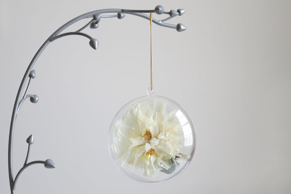 LOCAL PICKUP ONLY- Custom Floral Preservation Ornament, 4 Inches