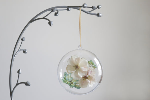 LOCAL PICKUP ONLY- Custom Floral Preservation Ornament, 4 Inches