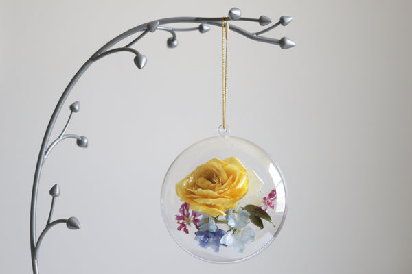 LOCAL PICKUP ONLY- Custom Floral Preservation Ornament, 4 Inches
