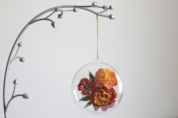 LOCAL PICKUP ONLY- Custom Floral Preservation Ornament, 4 Inches