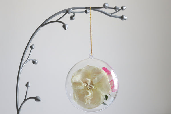 LOCAL PICKUP ONLY- Custom Floral Preservation Ornament, 4 Inches