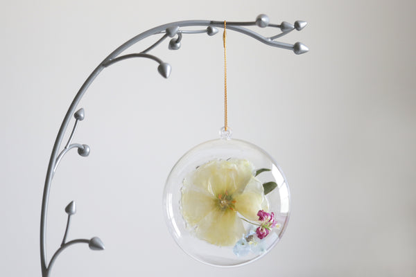 LOCAL PICKUP ONLY- Custom Floral Preservation Ornament, 4 Inches