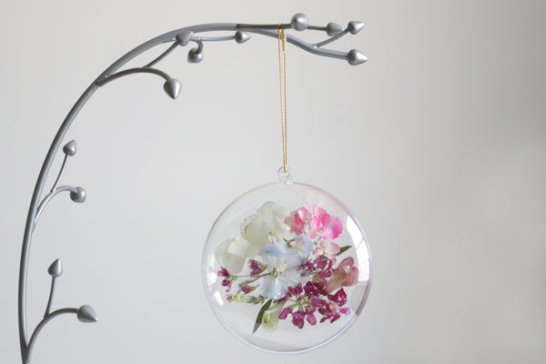 LOCAL PICKUP ONLY- Custom Floral Preservation Ornament, 4 Inches