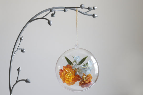 LOCAL PICKUP ONLY- Custom Floral Preservation Ornament, 4 Inches