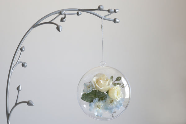LOCAL PICKUP ONLY- Custom Floral Preservation Ornament, 4 Inches