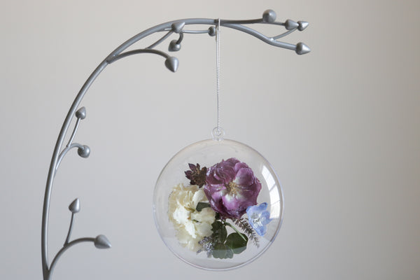 LOCAL PICKUP ONLY- Custom Floral Preservation Ornament, 4 Inches