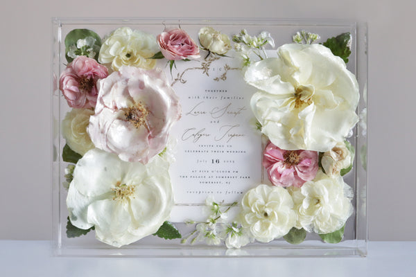 LOCAL PICKUP ONLY- Custom Floral Preservation Box 9x12 (With Wedding Invite)