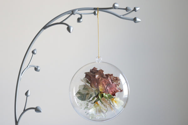 LOCAL PICKUP ONLY- Custom Floral Preservation Ornament, 4 Inches