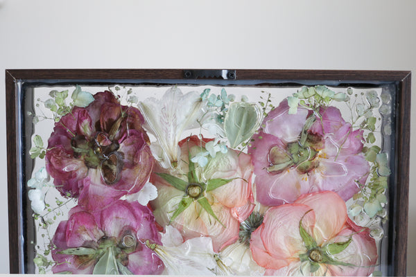 LOCAL PICKUP ONLY- Custom Framed Floral Preservation Box 8x12
