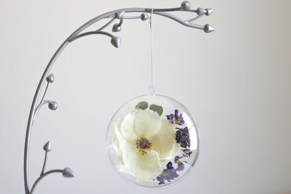 LOCAL PICKUP ONLY- Custom Floral Preservation Ornament, 4 Inches