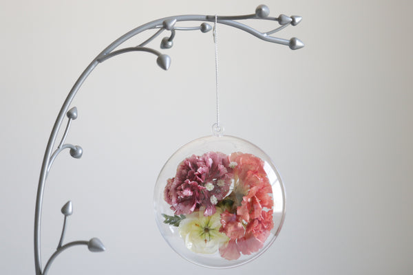 LOCAL PICKUP ONLY- Custom Floral Preservation Ornament, 4 Inches