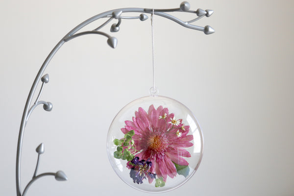 LOCAL PICKUP ONLY- Custom Floral Preservation Ornament, 4 Inches