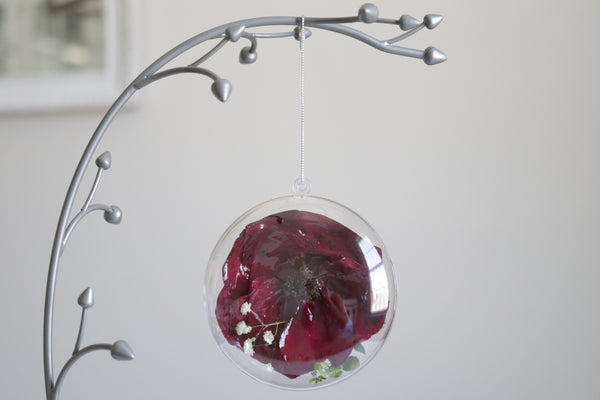 LOCAL PICKUP ONLY- Custom Floral Preservation Ornament, 4 Inches